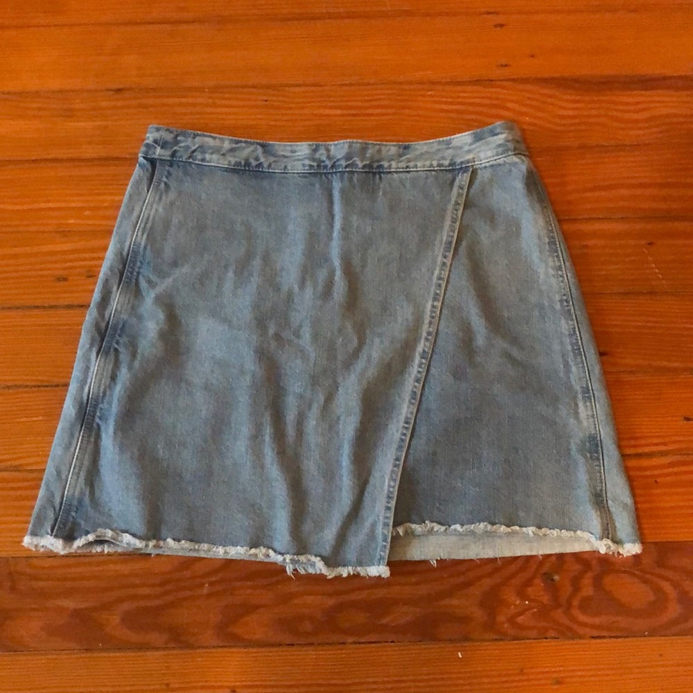 Loft Asymmetrical Jean Skirt